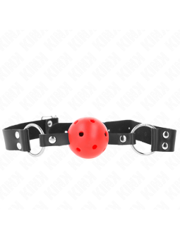 KINK - MORDAZA DE BOLA 4 CM TRANSPIRABLE CON DOBLE REMACHE ROJO 62 x 2