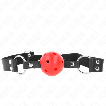 KINK - MORDAZA DE BOLA 4 CM TRANSPIRABLE CON DOBLE REMACHE ROJO 62 x 2