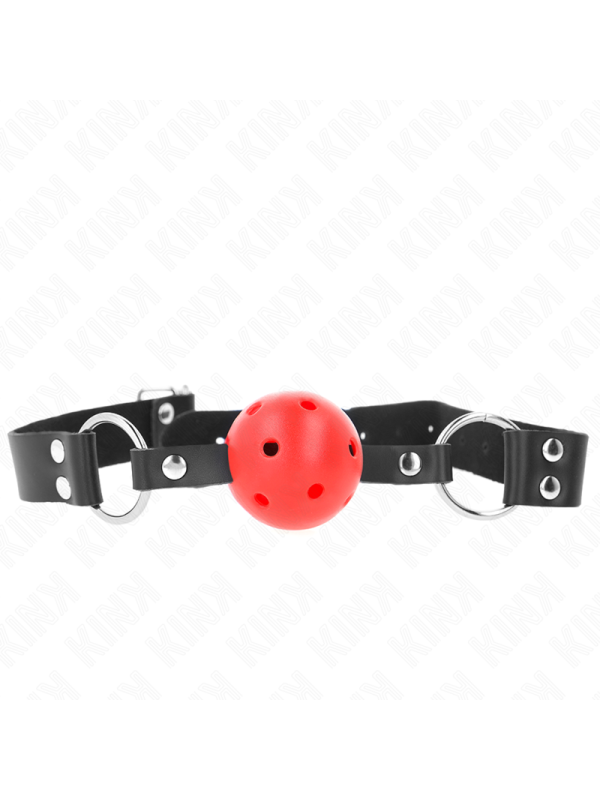 KINK - BREATHABLE BALL 4 CM GAG WITH DOUBLE RIVET RED 62.5 x 2.5 CM AD