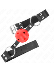 KINK - BREATHABLE BALL 4 CM GAG WITH DOUBLE RIVET RED 62.5 x 2.5 CM AD