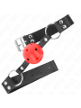 KINK - ATMUNGSAKTIVER BALL 4 CM KNEBEL MIT DOPPELNIET ROT 62,5 x 2,5 C
