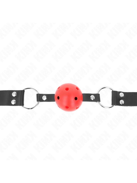 KINK - MORDAZA DE BOLA 4 CM TRANSPIRABLE CON DOBLE REMACHE ROJO 62 x 2