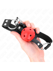 KINK - BOLA RESPIRÁVEL 4 CM MORDAÇA COM REBITE DUPLO VERMELHO 62,5 x 2