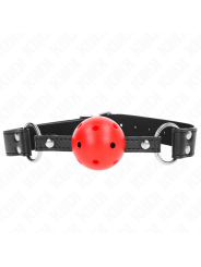 KINK - MORDAZA DE BOLA 4 CM TRANSPIRABLE CON DOBLE REMACHE DE CUERO 62