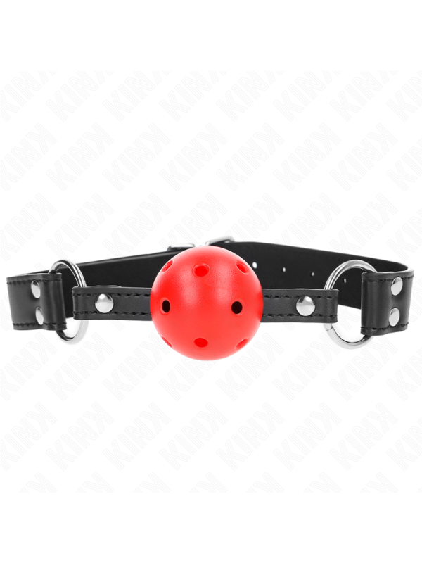 KINK - BAVAGLIO SFERA TRASPIRANTE 4 CM CON DOPPIO RIVETTO IN CUOIO 62,