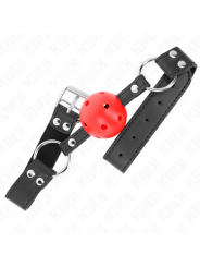 KINK - BOLA RESPIRÁVEL MORDAÇA DE 4 CM COM REBITE DUPLO COURO 62,5 x 2