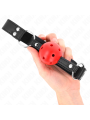 KINK - BAVAGLIO SFERA TRASPIRANTE 4 CM CON DOPPIO RIVETTO IN CUOIO 62,