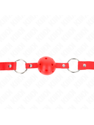 KINK - BOLA RESPIRÁVEL 4 CM MORDAÇA COM REBITE DUPLO MODELO 1 VERMELHO