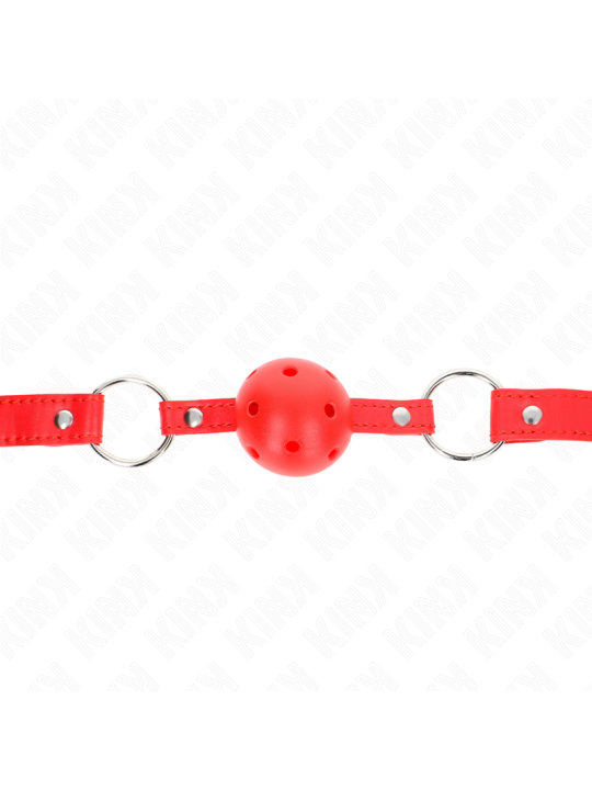KINK - BOLA RESPIRÁVEL 4 CM MORDAÇA COM REBITE DUPLO MODELO 1 VERMELHO