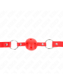 KINK - 4 CM ADEMENDE BALL GAG MET DUBBELE KLINKNAGEL MODEL 1 ROOD 62 x