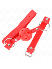 KINK - BOLA RESPIRÁVEL 4 CM MORDAÇA COM REBITE DUPLO MODELO 1 VERMELHO