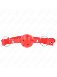 KINK - 4 CM ADEMENDE BALL GAG MET DUBBELE KLINKNAGEL MODEL 1 ROOD 62 x
