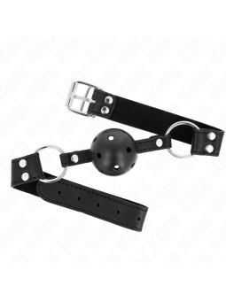 KINK - BOLA RESPIRÁVEL 4 CM MORDAÇA COM REBITE DUPLO MODELO 1 PRETO 62