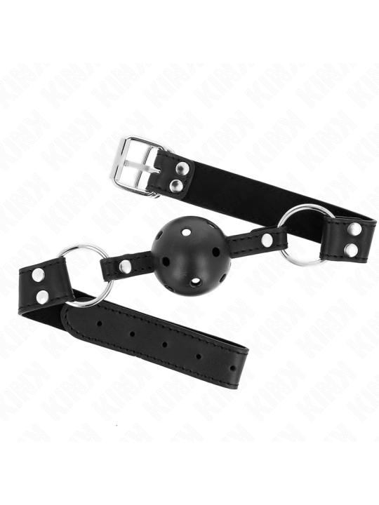 KINK - BOLA RESPIRÁVEL 4 CM MORDAÇA COM REBITE DUPLO MODELO 1 PRETO 62