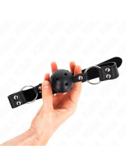 KINK - BOLA RESPIRÁVEL 4 CM MORDAÇA COM REBITE DUPLO MODELO 1 PRETO 62