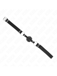 KINK - BREATHABLE BALL 4 CM GAG WITH DOUBLE RIVET MODEL 1 BLACK 62.5 x