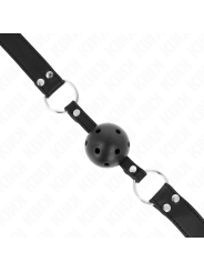 KINK - BOLA RESPIRÁVEL 4 CM MORDAÇA COM REBITE DUPLO MODELO 1 PRETO 62