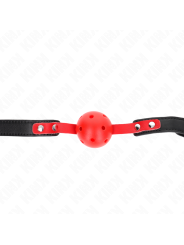 KINK - BALLE DURE CREUSE ROUGE 4 CM GAG BRACELET NOIR 60 x 2 CM AJUSTA