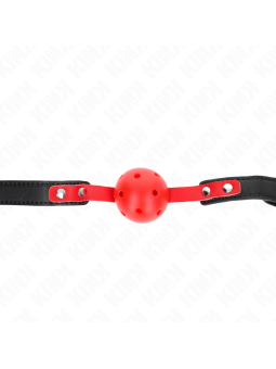 KINK - 4 CM HARDE HOLLE RODE BAL GAG ZWARTE BAND 60 x 2 CM VERSTELBAAR