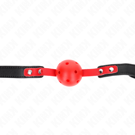 KINK - BOLA DURA OCA VERMELHA 4 CM GAG ALÇA PRETA 60 x 2 CM AJUSTÁVEL 