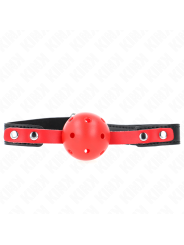 KINK - 4 CM HARDE HOLLE RODE BAL GAG ZWARTE BAND 60 x 2 CM VERSTELBAAR