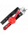 KINK - BALLE DURE CREUSE ROUGE 4 CM GAG BRACELET NOIR 60 x 2 CM AJUSTA