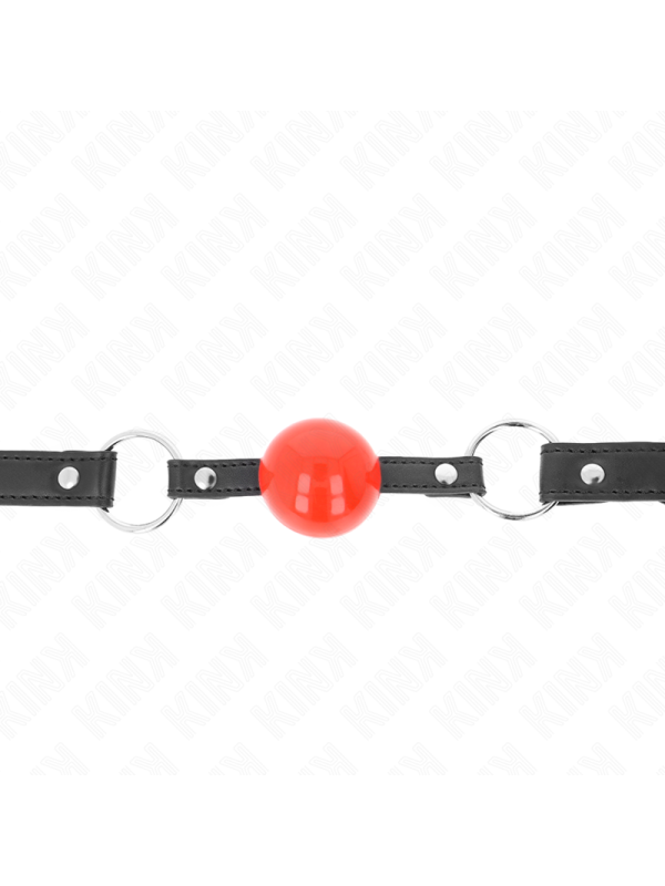 KINK - BÂILLON BALLE 4 CM AVEC SERRURE BOULE ROUGE BRACELET NOIR 60 x 