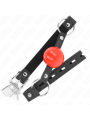 KINK - 4 CM BALL GAG MET RODE BALL HANGSLOT ZWARTE BAND 60 x 2 CM