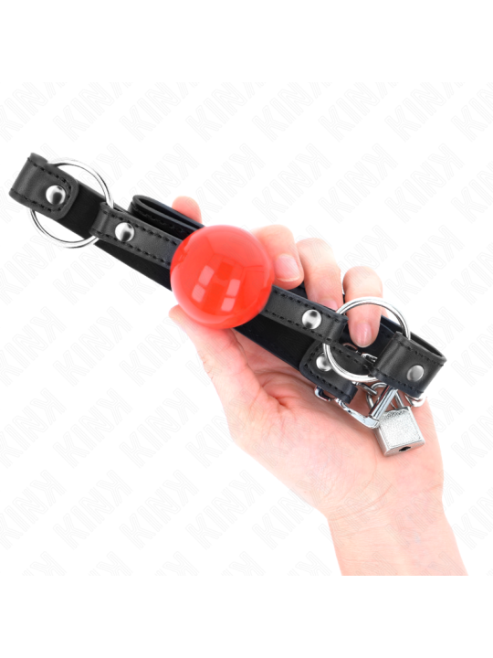 KINK - BALL 4 CM KNEBEL MIT SCHLOSS ROTER BALL SCHWARZER GURT 60 x 2 C