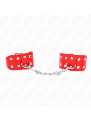 KINK - PULSEIRAS COM LINHA DUPLA DE PREGOS AJUSTÁVEIS VERMELHO