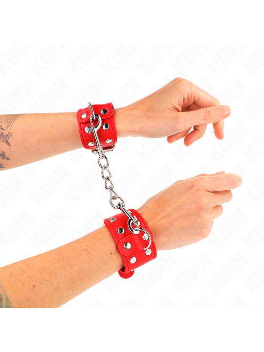 KINK - VERSTELBARE DUBBELE STUD LINE POLSBANDJES ROOD