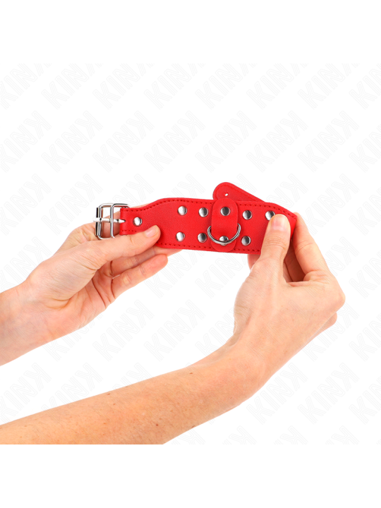 KINK - VERSTELBARE DUBBELE STUD LINE POLSBANDJES ROOD