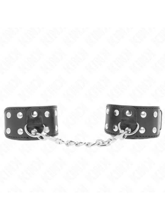 KINK - BRACELETS AVEC DOUBLE LIGNE DE CLOUS RÉGLABLES NOIR