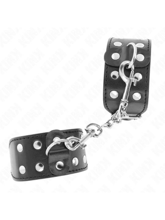 KINK - BRACELETS AVEC DOUBLE LIGNE DE CLOUS RÉGLABLES NOIR