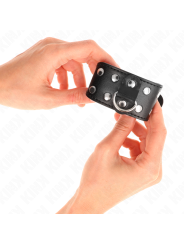 KINK - MUÑEQUERAS CON DOBLE LÍNEA DE TACHUELAS AJUSTABLE NEGRO