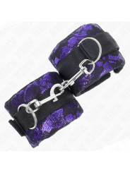 KINK - PUNHOS DE RENDA DE VELUDO CURTO E BIND DE NYLON ROXO / PRETO 23