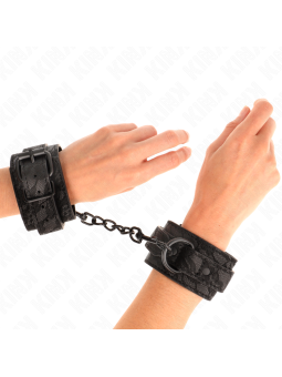 KINK - DARK LACE COVERED WRIST CUFFS ADJUSTABLE BLACK 19-26 CM