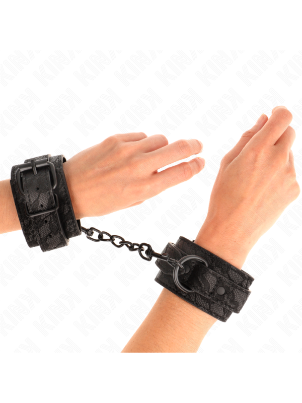 KINK - MUÑEQUERAS DE ENCAJE AJUSTABLE NEGRO 19-26 CM