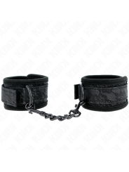 KINK - DARK LACE COVERED WRIST CUFFS NEOPRENE ADJUSTABLE BLACK 20-29 C