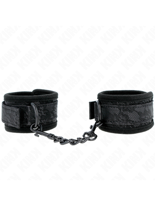 KINK - DARK LACE COVERED WRIST CUFFS NEOPRENE ADJUSTABLE BLACK 20-29 C
