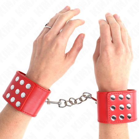 KINK - POLSBANDJES MET VERSTELBARE DRUKSLUITING ROOD 19-24 CM X 5,5 CM