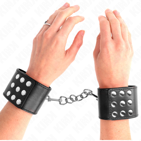 KINK - HANDGELENKFESSELN MIT DRUCKVERSCHLUSS SCHWARZ VERSTELLBAR 19-24