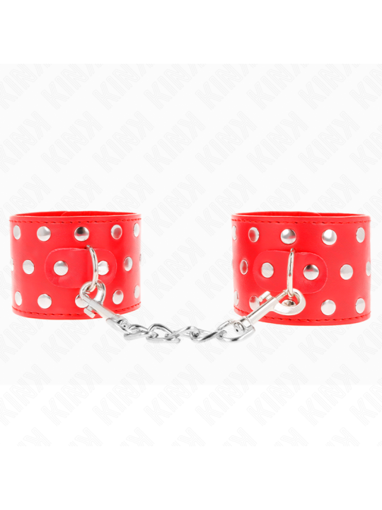 KINK - RETENÇÕES DE PULSO COM SNAP FASTEN COMPLETO DE REBITES VERMELHO