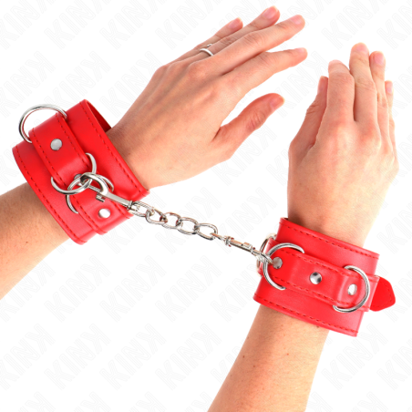 KINK - 3 RETENÇÕES DE PULSO D-RING AJUSTÁVEIS VERMELHO 17,5-25 CM X 6 