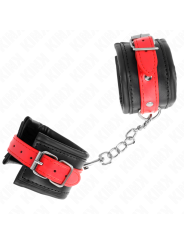 KINK - ZWARTE POLSBANDJES MET VERSTELBARE RODE BAND 17-28 CM X 6 CM