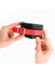 KINK - ZWARTE POLSBANDJES MET VERSTELBARE RODE BAND 17-28 CM X 6 CM