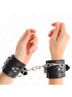 KINK - ZWARTE POLSBANDJES MET VERSTELBARE ZWARTE BAND 17-28 CM X 6 CM