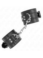 KINK - WRIST RESTRAINTS BLACK WITH BLACK BELT ADJUSTABLE 17-28 CM X 6 