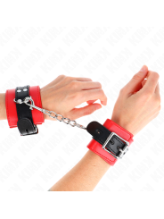KINK - WRIST RESTRAINTS RED WITH BLACK BELT ADJUSTABLE 17-28 CM X 6 CM