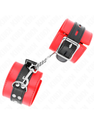 KINK - MUÑEQUERAS ROJO CON CORREA NEGRO AJUSTABLE 17-28 CM X 6 CM